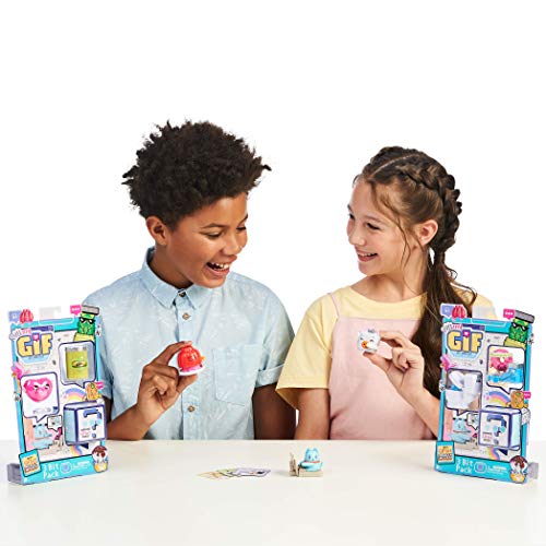 OH! MY GIF 3 Bit Toy Pack - Doughby & Flippy Collectable Real Life Animated Figures Plus Mystery Toy & GIF Download