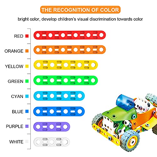 AIVIAI STEM Kit Toy 163 Pieces Building Blocks Toys Education Construction Learning Engineering Kit Toy for Kids Ages 5 6 7 8 9 10 11 12 Years Old,Boys&Girls Party Gift