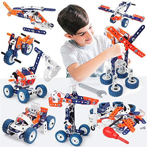 Construction Toys for Kids, STEM Toys for 6 7 8 9 Years Old Boy, 152PCS DIY 12 in 1 Building Toys for Boys 6-8, Educational Toys for 5+ Year Olds, Gifts for 5 Year Old Boy, Engineering Building Blocks