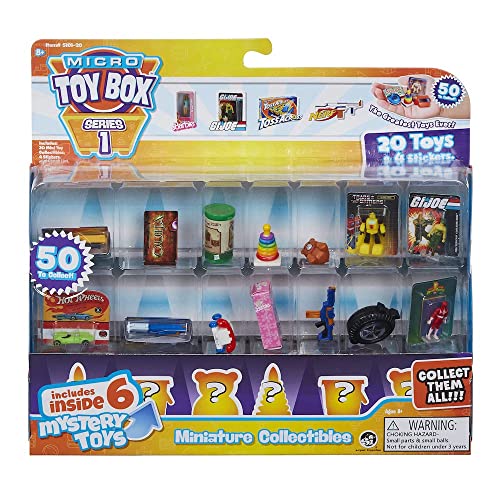 Micro Toybox COLLECTABLES 20 pack- STYLES VARY Mini Toys to Collect, Swap, Display with Surprise Toy