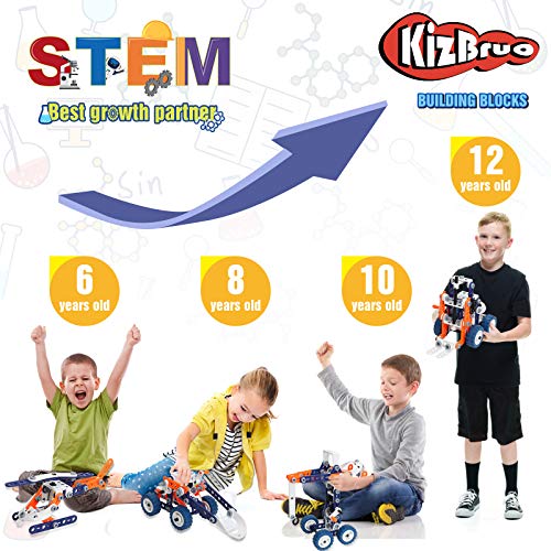 Construction Toys for Kids, STEM Toys for 6 7 8 9 Years Old Boy, 152PCS DIY 12 in 1 Building Toys for Boys 6-8, Educational Toys for 5+ Year Olds, Gifts for 5 Year Old Boy, Engineering Building Blocks
