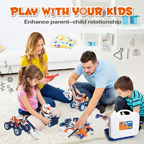 Construction Toys for Kids, STEM Toys for 6 7 8 9 Years Old Boy, 152PCS DIY 12 in 1 Building Toys for Boys 6-8, Educational Toys for 5+ Year Olds, Gifts for 5 Year Old Boy, Engineering Building Blocks