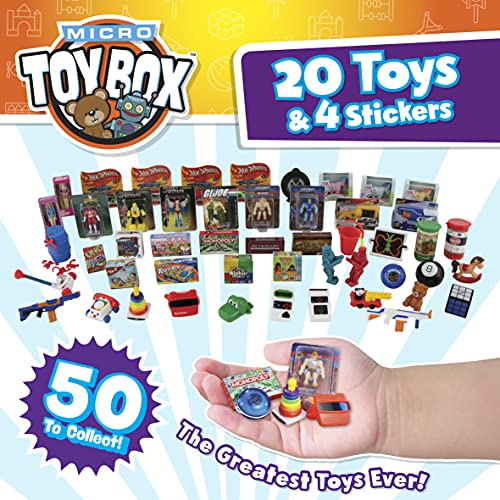 Micro Toybox COLLECTABLES 20 pack- STYLES VARY Mini Toys to Collect, Swap, Display with Surprise Toy