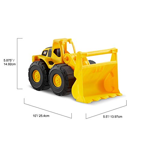 CatToysOfficial Construction Wheel Loader Vehicle, Indoor and outdoor use, free-wheeling with moving scoop. For children aged 3+, Yellow