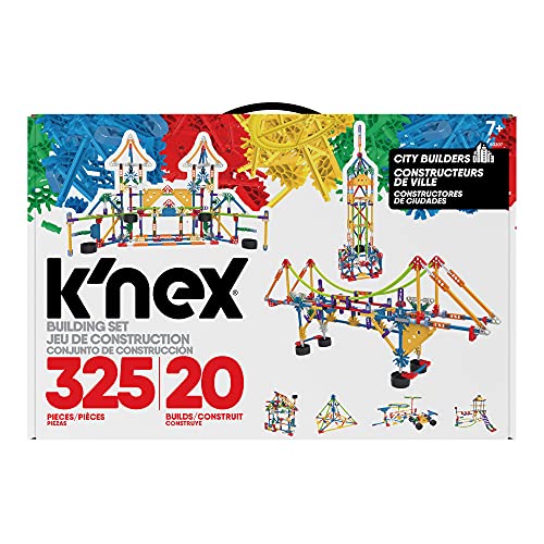 K'NEX 80207 City Builders Building Set, 3D Educational Toys for Kids, 325 Piece Stem Learning Kit, Engineering for Kids, Fun and Colourful 20 Model Building Construction Toy for Children Aged 7 +