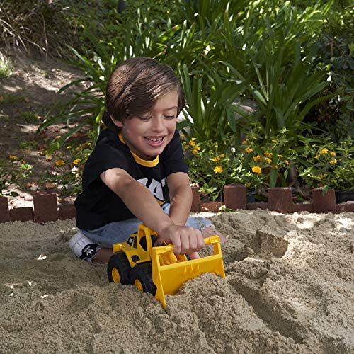 CatToysOfficial Construction Wheel Loader Vehicle, Indoor and outdoor use, free-wheeling with moving scoop. For children aged 3+, Yellow