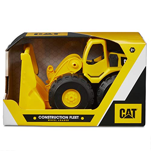 CatToysOfficial Construction Wheel Loader Vehicle, Indoor and outdoor use, free-wheeling with moving scoop. For children aged 3+, Yellow