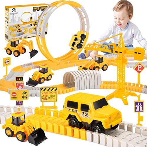 EUCOCO Kids Toys for 2 3 4 5 Year Old Boys, Toy Cars for Boy Toys Age 2-5 Construction Toys Race Truck Boys Gifts for 2-7 Year Old Boys Car Games Tractor Toddler Toys for Boys Hot Wheels Birthday Gift