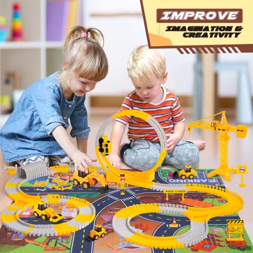 EUCOCO Kids Toys for 2 3 4 5 Year Old Boys, Toy Cars for Boy Toys Age 2-5 Construction Toys Race Truck Boys Gifts for 2-7 Year Old Boys Car Games Tractor Toddler Toys for Boys Hot Wheels Birthday Gift