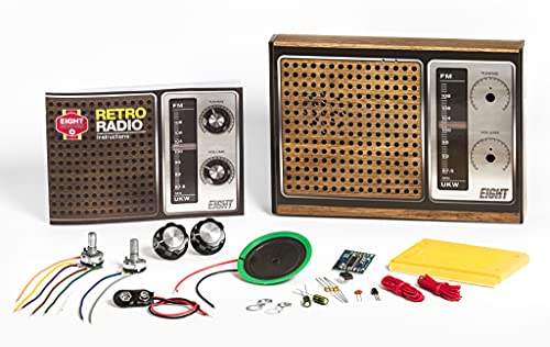 Eight ERR1493 Retro Construction Kit-Build Your Own Working FM Radio, 19 x 3 x 13 Centimeters