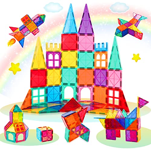 Magnetic Building Blocks Magnetic Tiles Toys, 46PCS Colorful 3D Construction Kids Magnetic Toys, STEM Creativity Toddler Educational Toys - Best Birthday Gifts Toys for Girls Boys