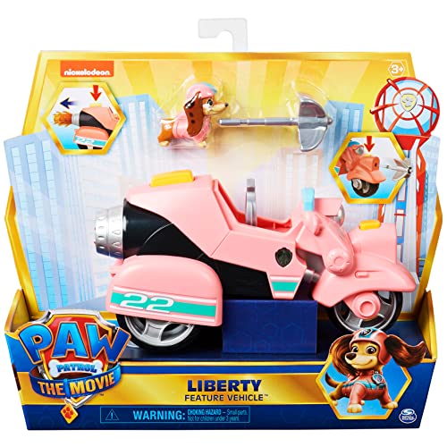 Paw Patrol, Liberty’s Movie Toy Car with Collectible Action Figure, Kids’ Toys for Ages 3 and Up, Silver