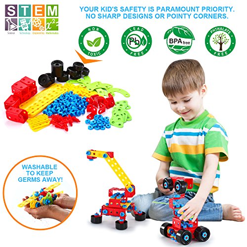 VATOS Building Toys 552 PCS Educational Construction Engineering Toys Blocks Set STEM Learning Toys Kit Creative Fun Toys for Kids Age 6+ Years Old Boys & Girls