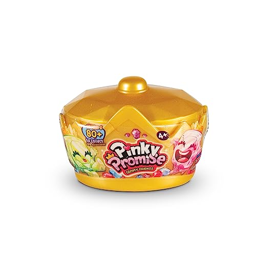 BANDAI TH00001 Pinky Promise Surprise Crown Set Blind Box Contains 2 Collectable Gemmy Friends and A Ring for Kids | Mix and Match Gems and Jewellery for Customisable Wearable Fun for Girls,Medium