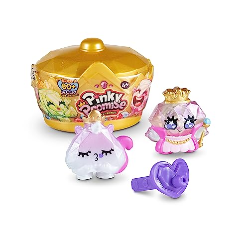 BANDAI TH00001 Pinky Promise Surprise Crown Set Blind Box Contains 2 Collectable Gemmy Friends and A Ring for Kids | Mix and Match Gems and Jewellery for Customisable Wearable Fun for Girls,Medium
