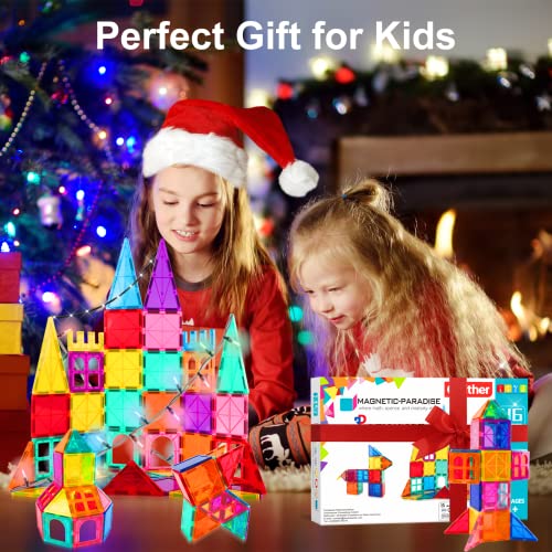 Magnetic Building Blocks Magnetic Tiles Toys, 46PCS Colorful 3D Construction Kids Magnetic Toys, STEM Creativity Toddler Educational Toys - Best Birthday Gifts Toys for Girls Boys