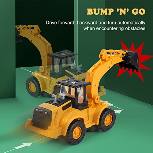 Kizeefun Construction Excavator Toy Kids Toy Digger Truck with Electric Universal Wheel Educational Toys Gifts with Lights and Sounds for 3+ Years Old