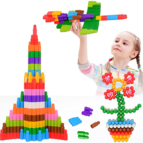 TOMYOU Kids 140pcs Set Building Blocks Construction Toy - Learning STEM Toys Educational Kit Child - 10 Colors Building Toys for Kids Ages 3+