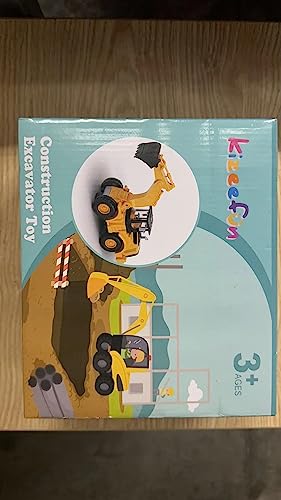 Kizeefun Construction Excavator Toy Kids Toy Digger Truck with Electric Universal Wheel Educational Toys Gifts with Lights and Sounds for 3+ Years Old