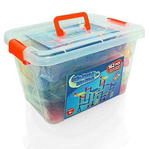 Marble Mania Marble Run - Marble Runs For Kids - 162 Pieces Plus Storage Tub - Construction Toys For 4,5,6,7 Year Old Boys or Girls - Educational STEM Toys For 4+ Year Olds