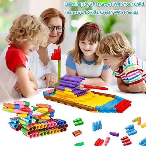 TOMYOU Kids 140pcs Set Building Blocks Construction Toy - Learning STEM Toys Educational Kit Child - 10 Colors Building Toys for Kids Ages 3+