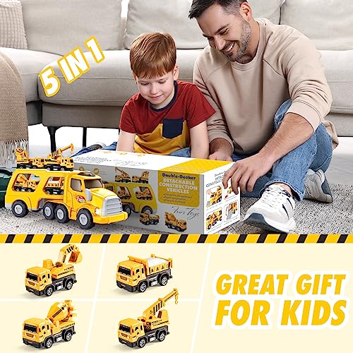 EUTOYZ Toys for 2 3 Year Old Boys, Toy Cars Construction Toys for 1-6 Year Old Boys Toys Age 1-6 Digger Toys Truck Toys Gifts for 1-6 Year Old Boys Car Boys Toys Age 1-6 Year Old Boys Toddlers Toy