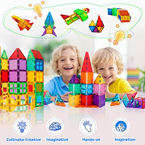 vatenick Magnetic Building Blocks Tiles Toy 64PCS Kids Learning Educational Construction Toys Gift for Boys Girls Stronger Magnetic Toys Building & Construction Toys for 3+ Year Old