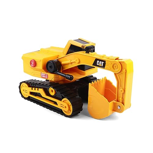 CatToysOfficial Construction Power Hauller EXCAVATOR, Includes flashing lights, hydraulic sounds, movable arm and scoop, 27cm long, for ages 3+, Yellow