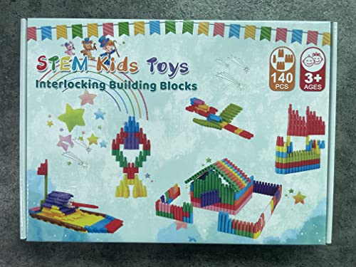 TOMYOU Kids 140pcs Set Building Blocks Construction Toy - Learning STEM Toys Educational Kit Child - 10 Colors Building Toys for Kids Ages 3+