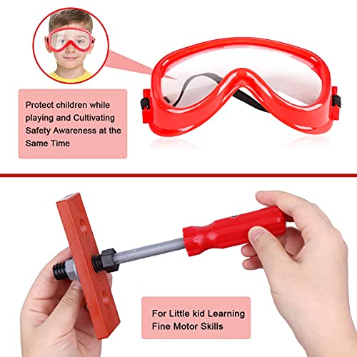 LOYO Kids Tool Set - 32Pcs Construction Tool Toys with Play Electric Drill and Carry Case Tool Box Pretend Play Toys for 3 4 5 6 7 Years Old Toddlers Boys