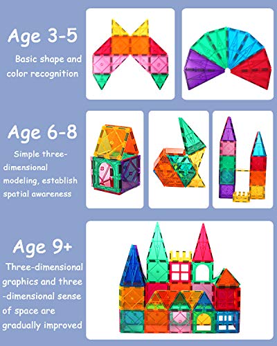 vatenick Magnetic Building Blocks Tiles Toy 64PCS Kids Learning Educational Construction Toys Gift for Boys Girls Stronger Magnetic Toys Building & Construction Toys for 3+ Year Old