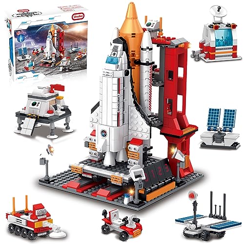 Sitodier Space Exploration Shuttle Building Toy, 1008pcs 7-in-1 Aerospace Building Set for 6+ Years with Heavy Transport Rocket and Launcher, Educational Construction Toy for 8-14 Years Boys Girls