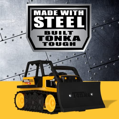 Tonka Steel Classics | Bull Dozer | Kids Construction Toys for Boys and Girls, Vehicle Toys for Creative Play, Motor Skill Development for Kids Ages 3+ | Basic Fun 06086 FFP