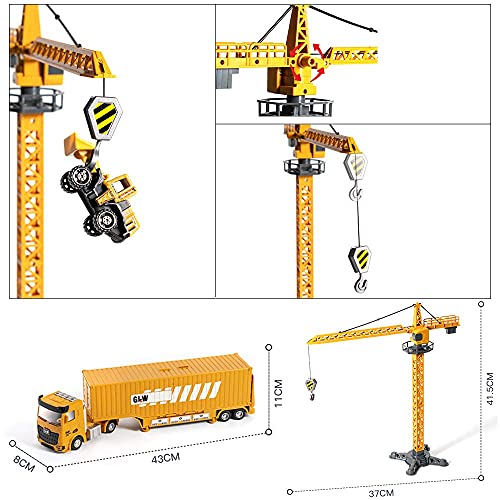 OR OR TU Construction Truck Car Toy Set for Boys with Sounds Lights Effects Kids Engineering Vehicle Playset Crane,Excavator,Forklift,Bulldozer,Cement Truck,Dumper Age for 3 4 5 6+ Years Gift