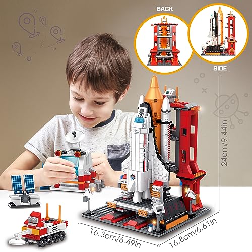 Sitodier Space Exploration Shuttle Building Toy, 1008pcs 7-in-1 Aerospace Building Set for 6+ Years with Heavy Transport Rocket and Launcher, Educational Construction Toy for 8-14 Years Boys Girls