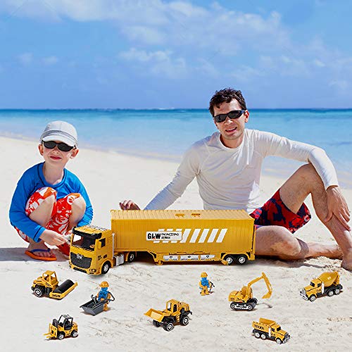 OR OR TU Construction Truck Car Toy Set for Boys with Sounds Lights Effects Kids Engineering Vehicle Playset Crane,Excavator,Forklift,Bulldozer,Cement Truck,Dumper Age for 3 4 5 6+ Years Gift
