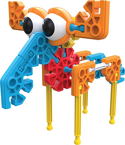 Kid K'NEX Budding Builders Set 50 Model Kids Craft Set with 100 Pieces, Educational ,Fun and Colourful Building Toys for Boys and Girls, Construction Toys for Ages 3+ Basic Fun 85618