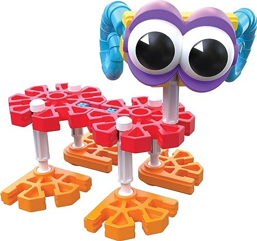 Kid K'NEX Budding Builders Set 50 Model Kids Craft Set with 100 Pieces, Educational ,Fun and Colourful Building Toys for Boys and Girls, Construction Toys for Ages 3+ Basic Fun 85618