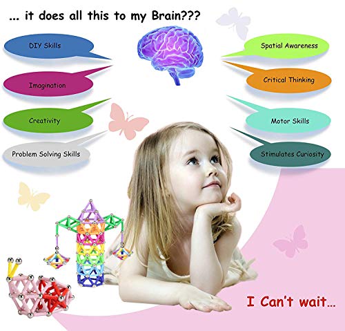 160 PCS Magnetic Building Sticks Toys, Magnetic Construction Set Toys and Educational Stacking Puzzle Toys For Adults and Toddlers, 2.3 Version