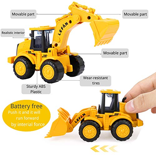 Yetech 7-1n-1 Construction Vehicles Toys Set with Play Mat - 7 Sturdy Engineering Trucks Toys, 27.6 * 31.5inches Play Mat, Christmas Birthday Gift for Toddlers Boys 3 4 5 6 7 Years Old