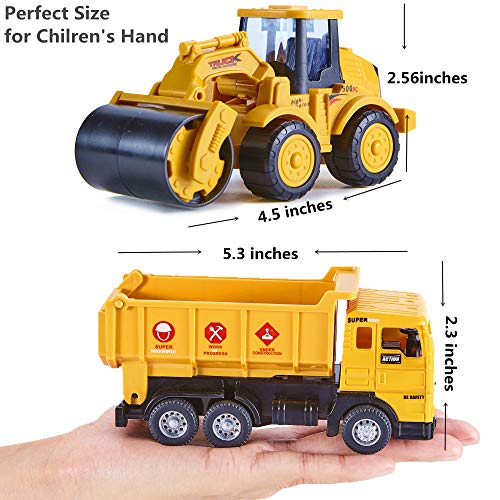 Yetech 7-1n-1 Construction Vehicles Toys Set with Play Mat - 7 Sturdy Engineering Trucks Toys, 27.6 * 31.5inches Play Mat, Christmas Birthday Gift for Toddlers Boys 3 4 5 6 7 Years Old