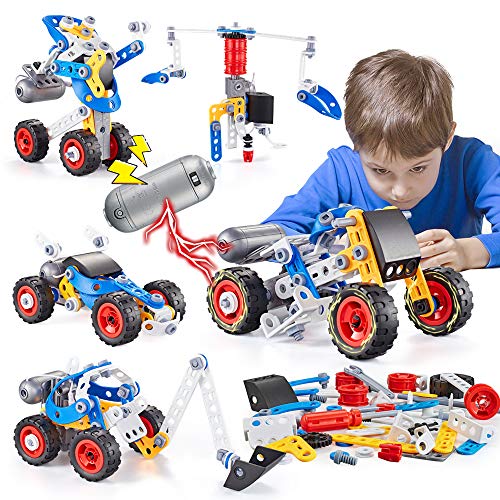 STEM Toys Building Blocks for 5-10 Years Old Kids, 113 Pcs Educational Construction Toys for Kids Age 5 6 7 8 9 10, Learning Engineering Kit Creative Set Gift for Kids Boys Girls Birthday Presents