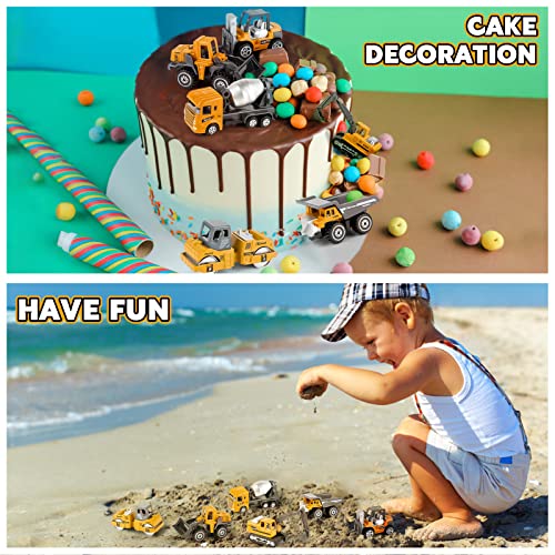 Kid Diecast Metal Cars Engineering Vehicles Set,Construction Toys for Boys 3 Year Olds Sand Pit Play (6pcs Set)