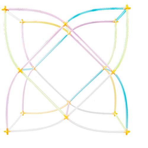 jojofuny 204 Pieces Straw Construction Toy Plastic Straw Block Play Set Colourful Locking Engineering Learning Kit with Wheels