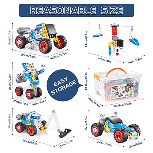 STEM Toys Building Blocks for 5-10 Years Old Kids, 113 Pcs Educational Construction Toys for Kids Age 5 6 7 8 9 10, Learning Engineering Kit Creative Set Gift for Kids Boys Girls Birthday Presents