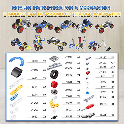 STEM Toys Building Blocks for 5-10 Years Old Kids, 113 Pcs Educational Construction Toys for Kids Age 5 6 7 8 9 10, Learning Engineering Kit Creative Set Gift for Kids Boys Girls Birthday Presents