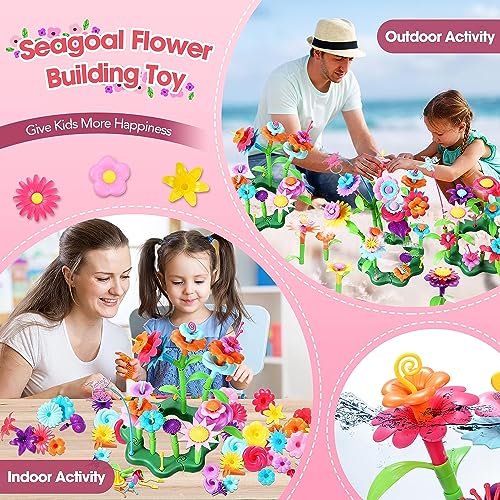 Flower Garden Building Toys for 3 Year Olds Girl | Girl Gifts Kids Garden Toys | Educational Construction Toys for 3 4 5 Year Olds | Construction Flowers Set with Storage Case(140PCS)