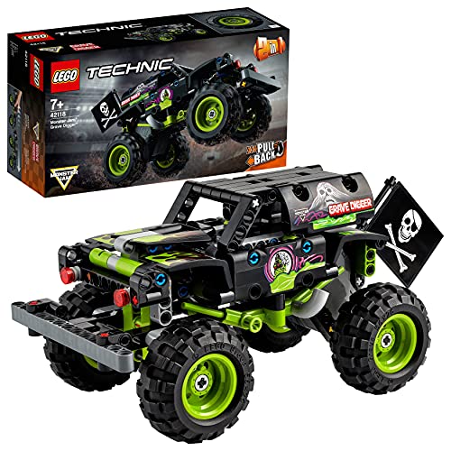 LEGO Technic Monster Jam Grave Digger Truck Toy to Off-Road Buggy, Pull Back 2 in 1 Building Set, Gifts For Kids, Boys and Girls 7 plus Years Old 42118