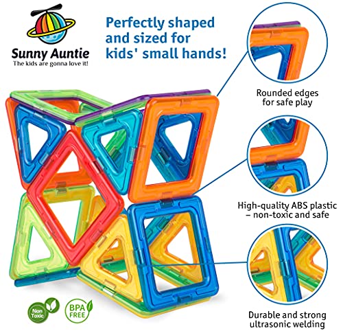 Sunny Auntie Magnetic Building Blocks, Tiles Set for 3 4 5 6 7 8 Year Old Boys & Girls - Kids & Toddlers STEM Educational Construction Toy/Game Gift for 3-8 Year Olds, 36 pcs Set Gift Box