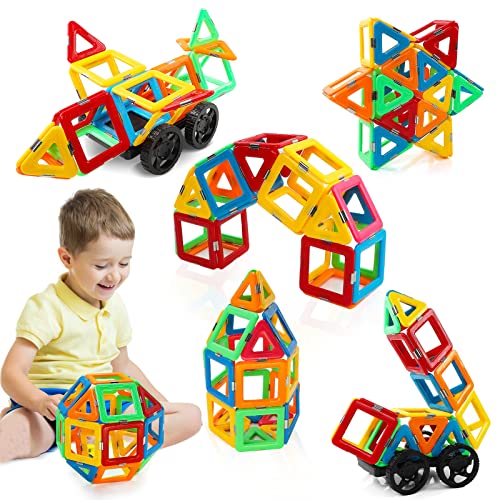 HNVWNSD Magnetic Building Blocks 38PCS Tiles Toys for 2 3 4 5 6 7 8 Years Old Boys and Girls STEM Educational Learning Kids Toddlers Children's Birthday Gift Toy Ages